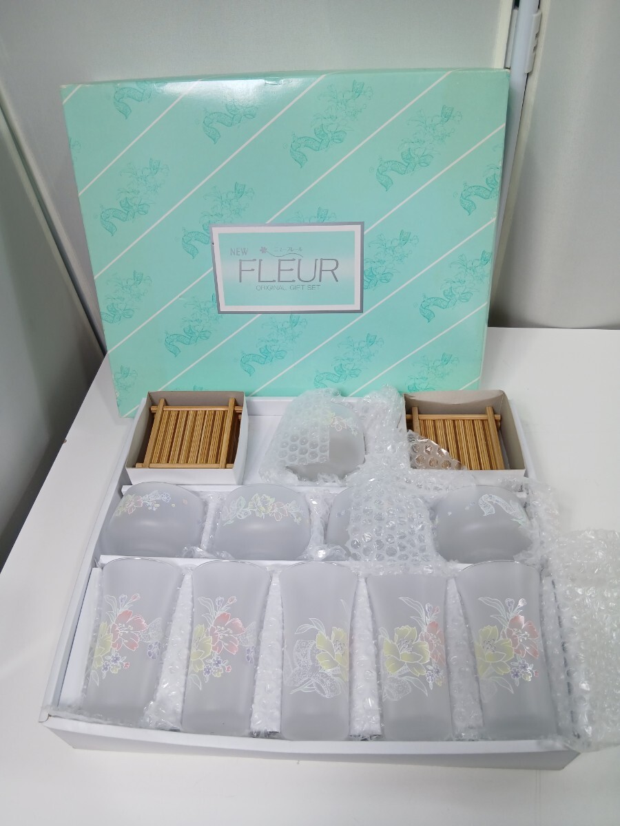 #1882 ニューフレール 冷茶セット ５客セット グラス 昭和レトロ/和歌山県にて引き取り大歓迎