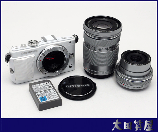 43)オリンパス OLYMPUS PEN Lite E-PL6 + ED 40-150mm F4.0-5.6 R 動作OK /（ED14-42 F3.5-5.6 EZ ジャンク ）中古☆1円～