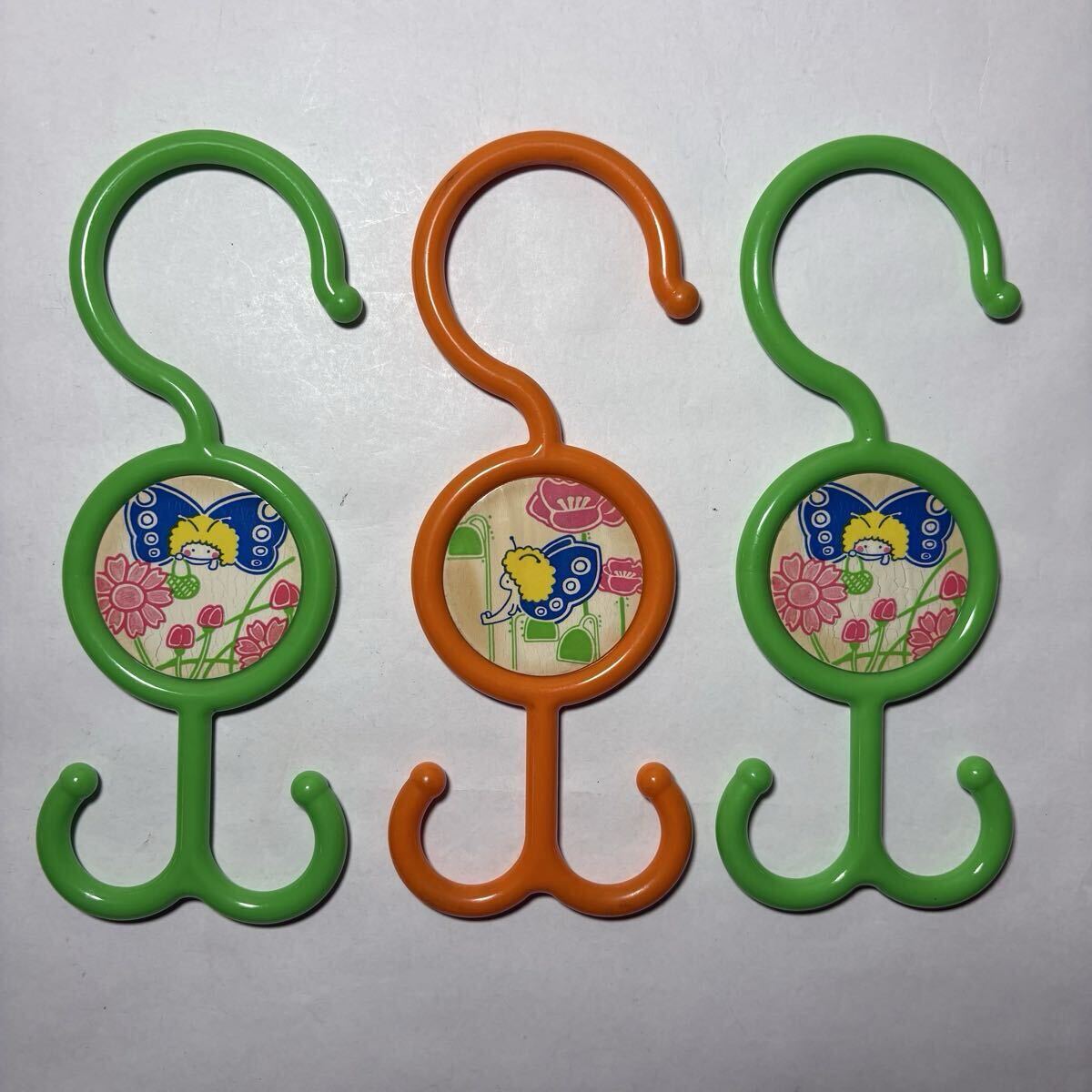 レトロ フック ハンガー バック かばん スカーフ 掛け 3本まとめて 全長約17㎝ メルヘン かわいい 昭和 インテリア キャラクター 現状品