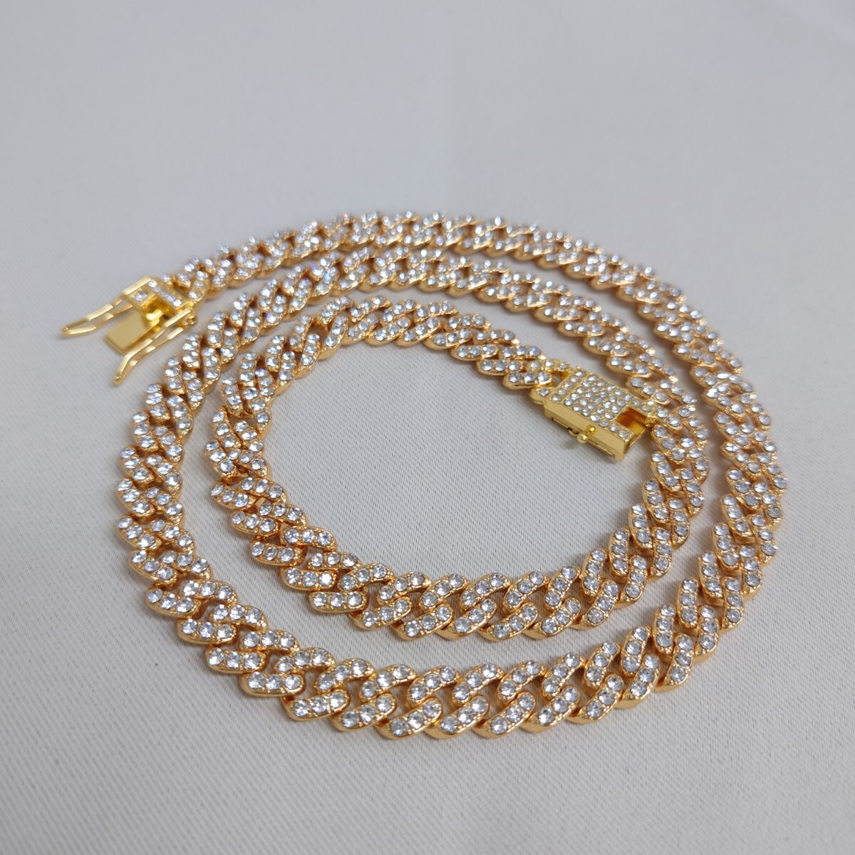 マイアミキューバンチェーン　ネックレス　9mmｘ59cm　喜平 ジルコニア　③