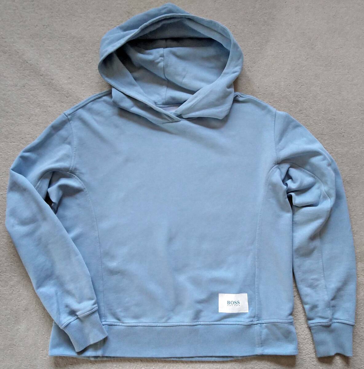 HUGO BOSS ヒューゴボス☆ ブルー系コットンスウェット風パーカー/フーディ 男女兼用