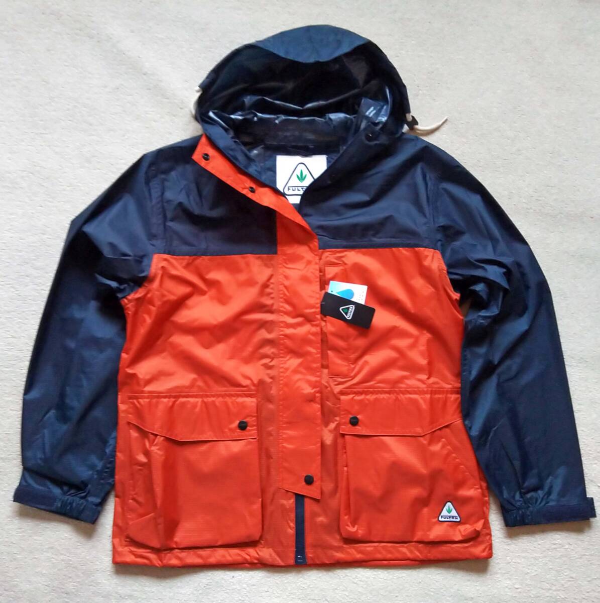 FULTON フルトン/ムーンバット 新品 レインコート カッパ バイカラー ナイロンマウンテンパーカー ML 撥水/防水