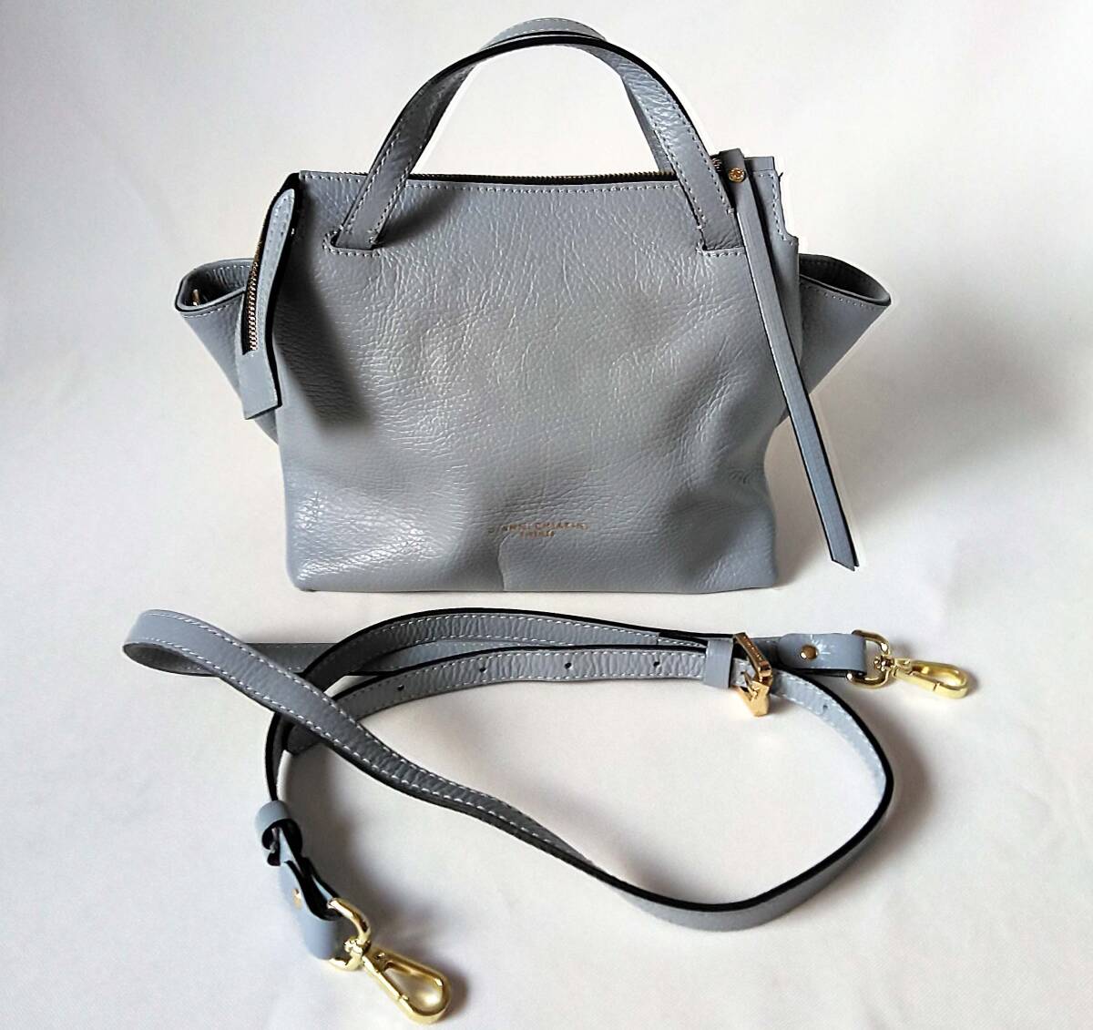 GIANNI CHIARINI ジャンニ キアリーニ☆ 定番 ORIGAMI オリガミ ブルーグレー系2WAYショルダー/ハンドバッグ