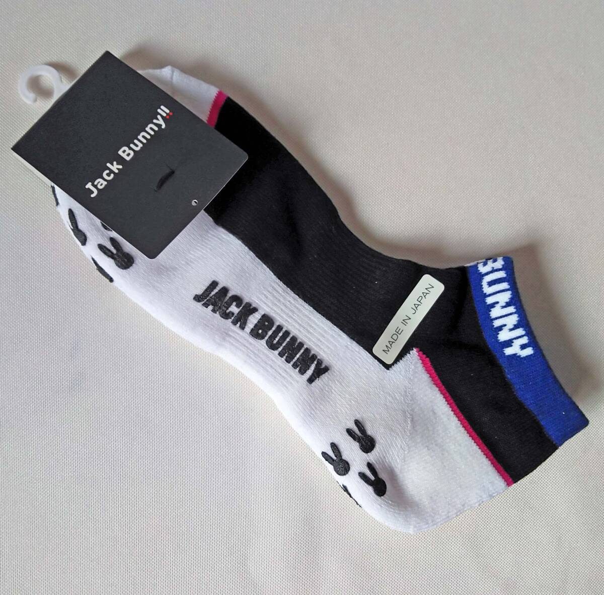 Jack Bunny!! ジャックバニー/パーリーゲイツ JACK BUNNYロゴL字アンクルソックス ノンスリッププリント