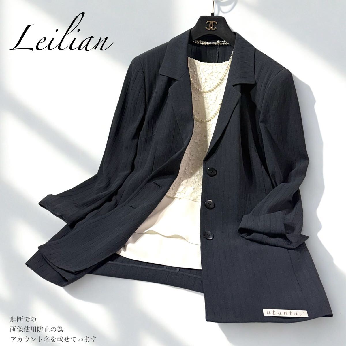 14◆極美品 大きいサイズ Leilian レリアン 高級 イタリア製生地 ウールシルク混 ジャケット 立体織り 長め丈 ストレッチ グレーL LL 2L XL