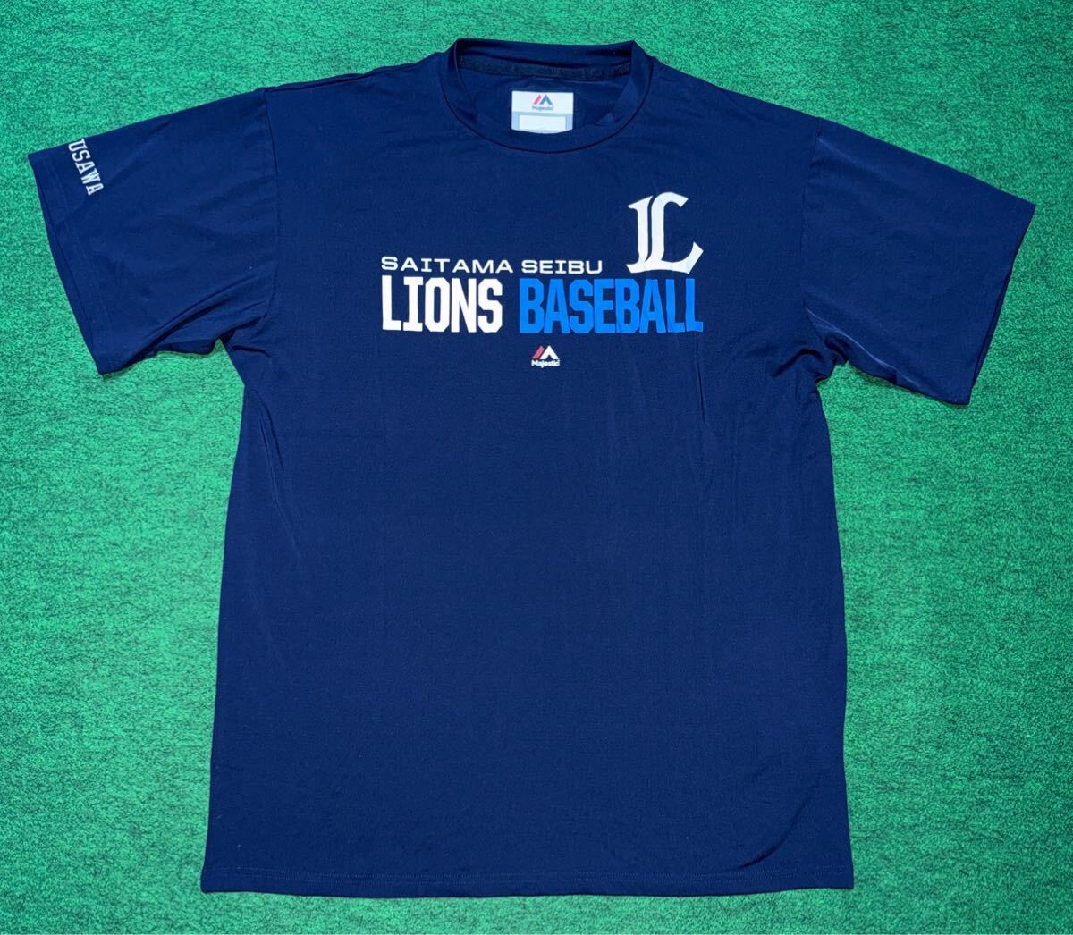 西武ライオンズ Tシャツ / L Majestic 支給品 水沢英樹 スカウト アンダーシャツ