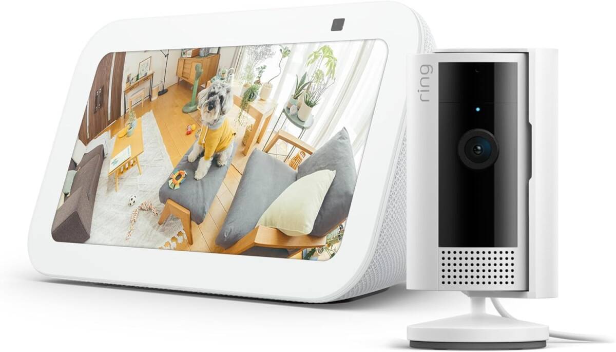 Echo Show 5 (第3世代) Ring Indoor Cam (第2世代) エコーショー5 スマートディスプレイ、セキュリティカメラ ホワイト　 ＃１＃２