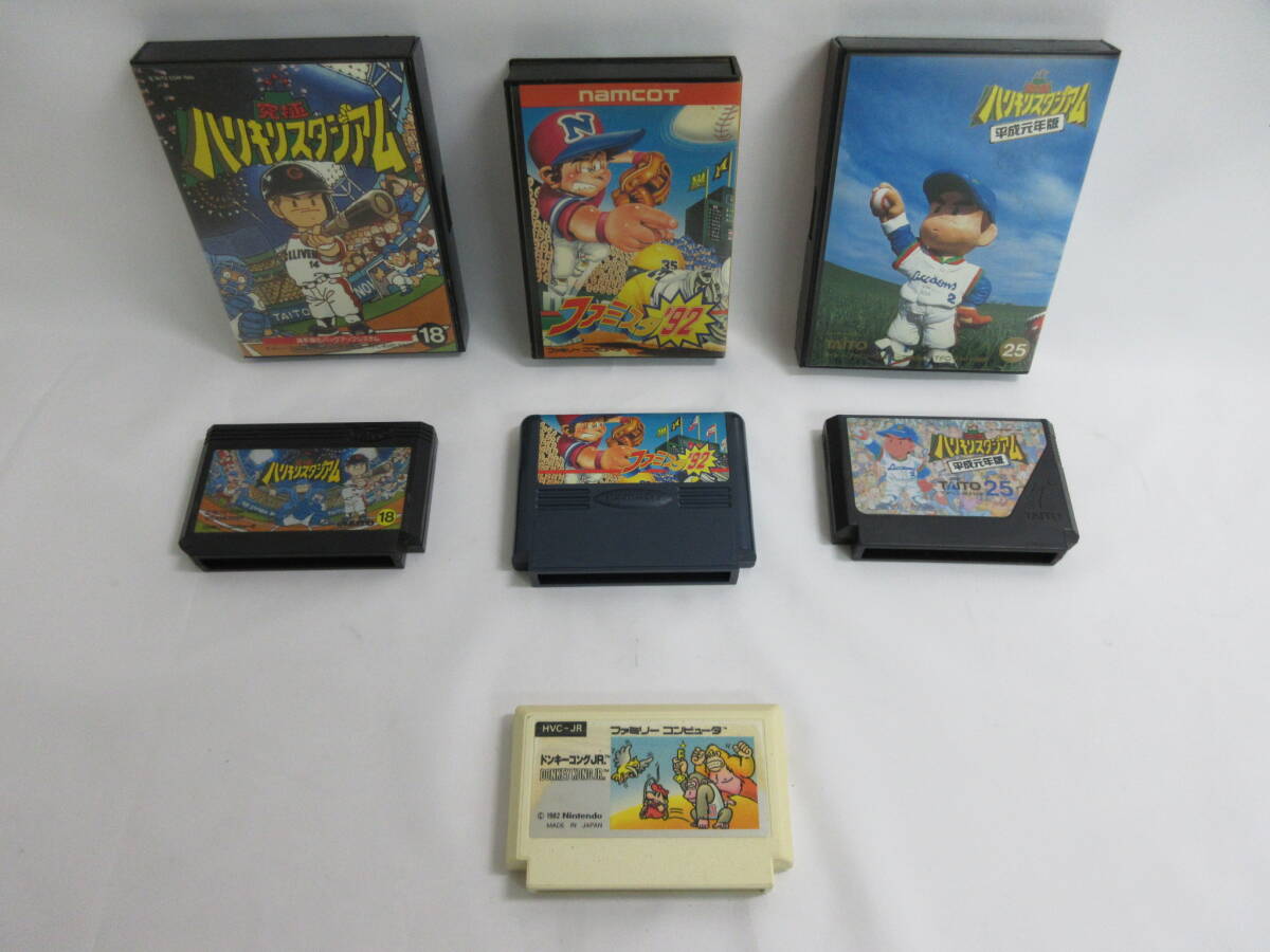 (1-32)ファミリーコンピューター ファミコン ゲームソフト/ドンキーコング’JR 1982年・ファミスタ92・究極ハリキリスタジアム 4点まとめ