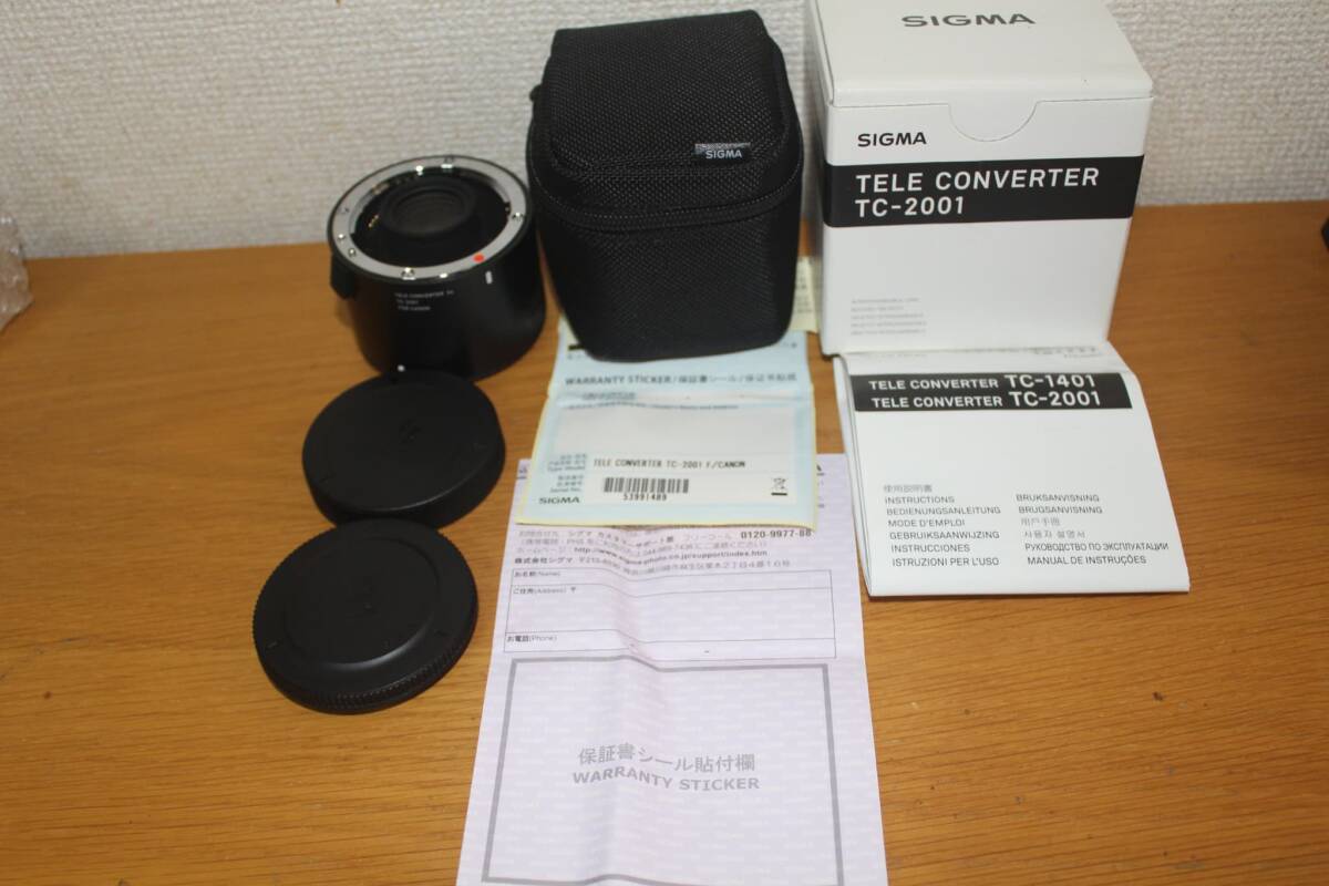 SIGMA TELE CONVERTER TC-2001 for CANON EF mount シグマ キヤノン用 EFマウント テレコンバーター