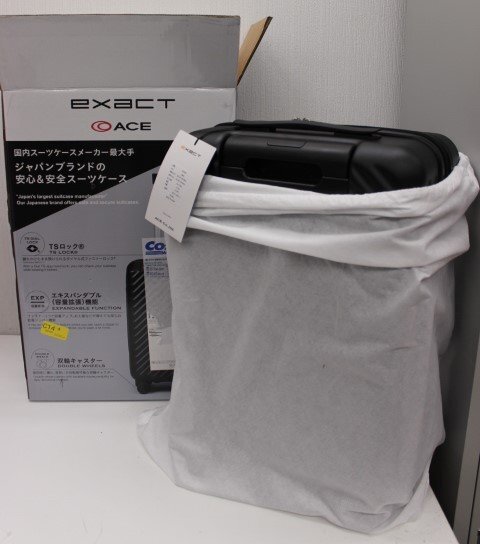 ○（2）未使用展示品 エース イグザクト 機内持込みサイズ スーツケース （拡張機能付き） 37-44Lサイズ ブラック　TSA対応 ACE/EXACT