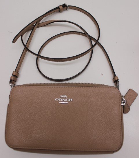 ○コーチ/COACH ショルダーポーチ L1981-88484 レザー ダブルジップ ライトブラウン 肩掛け