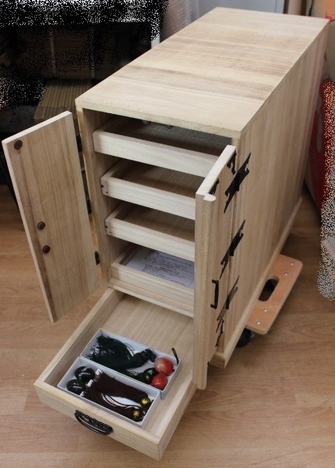 ○○桐製 掛け軸箪笥 12本用 風鎮おまけつき　現状渡し　 掛軸保存箱/掛軸収納/総桐たんす/桐箪笥/掛け軸入れ