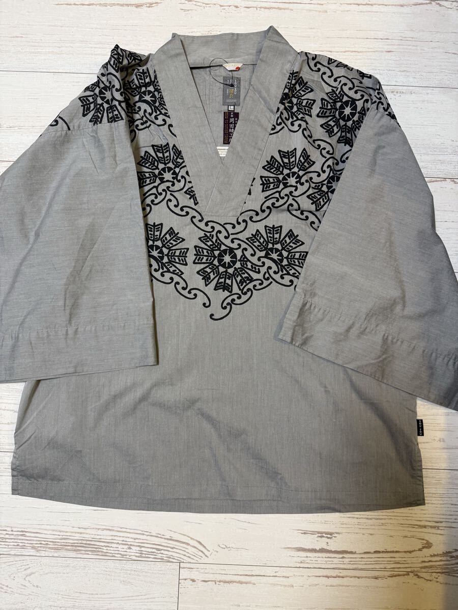 sousou 着物スタイル矢車柄ブラウスsize L