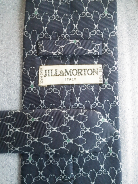 JILL＆MORTON　ハンドメイド　プリント柄　シルクネクタイ　送料１８０円
