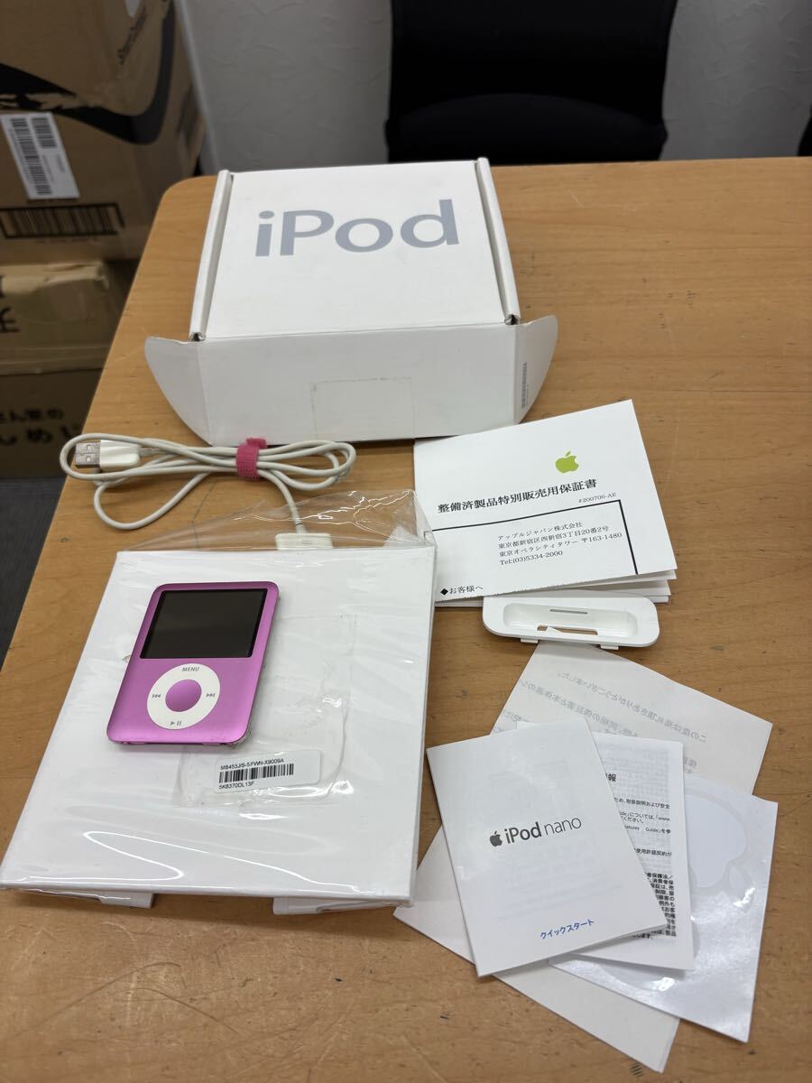 【f210】Appleアップル A1236 iPod nano 第3世代 8GB ピンク 箱付き 3rd Gen PINK 8GB Refurbished Boxed MP3