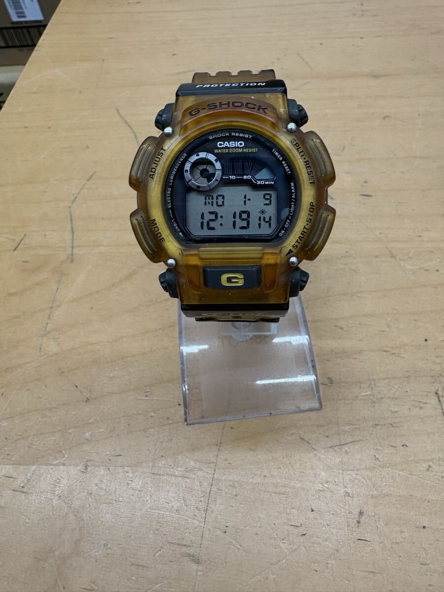 【f212】CASIOカシオ DW-9000 G-SHOCK ジーショック G-LIDE ジーライド 腕時計 ヴィンテージ 琥珀 デジタル VINTAGE AMBER CLEAR DIGITAL