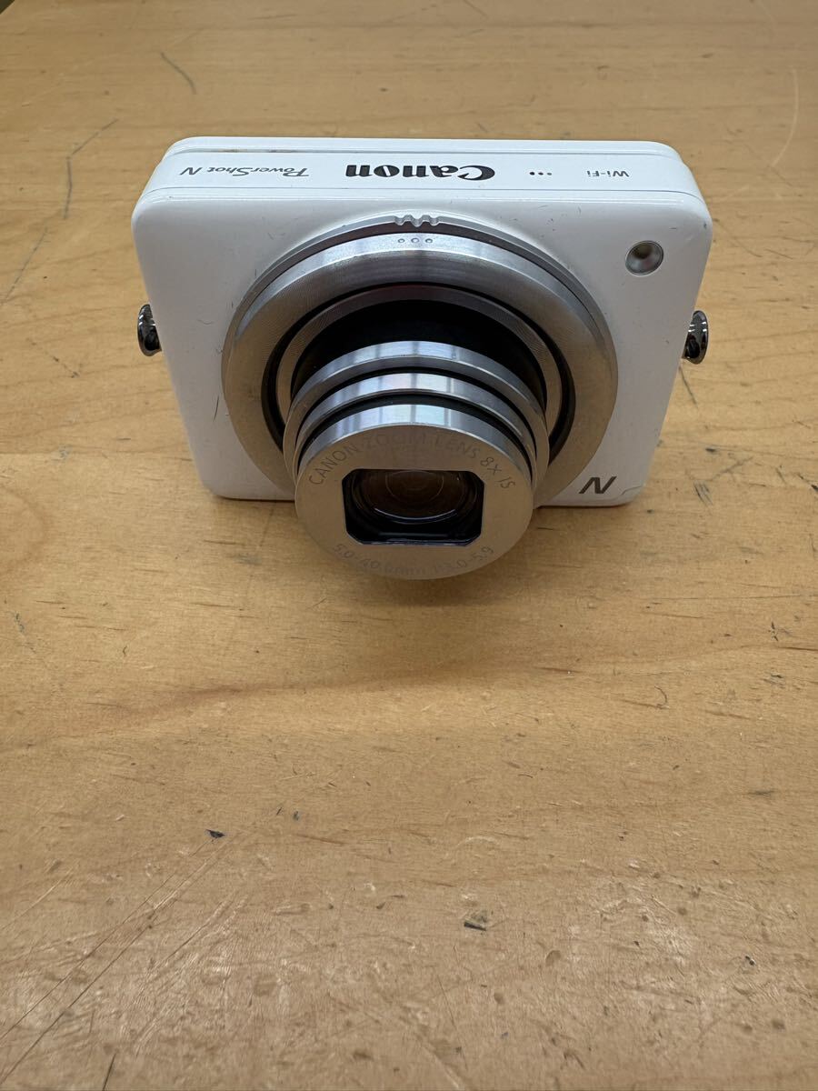 【f234】Canon PowerShot N PC1864 キャノン パワーショット ホワイト Digital Camera 8x Zoom Wi-Fi Square Compact White