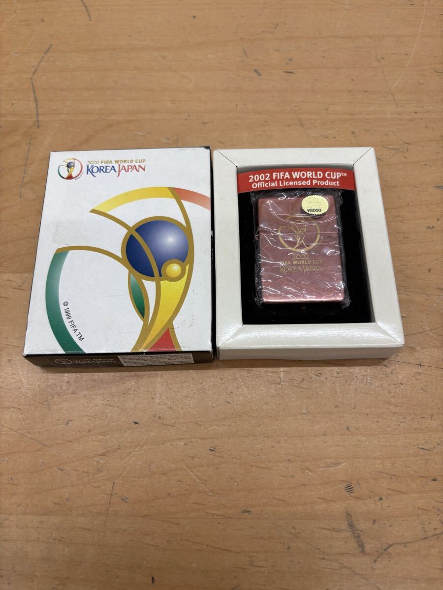【f242】Zippo ジッポ 2002 FIFA World Cup 日韓 W杯 公式 未使用 Lighter Soccer Football Limited Edition Copper Red Gold Rare