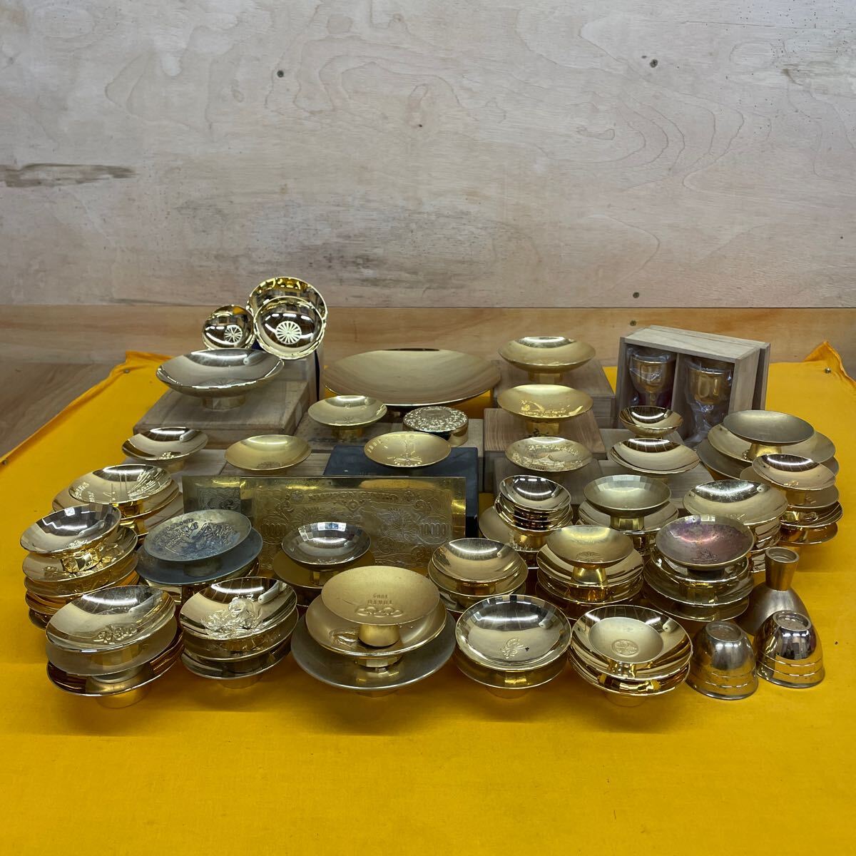 金杯 金メッキ まとめ売り お猪口 酒器 盃 朱肉 約7kg 24KGP