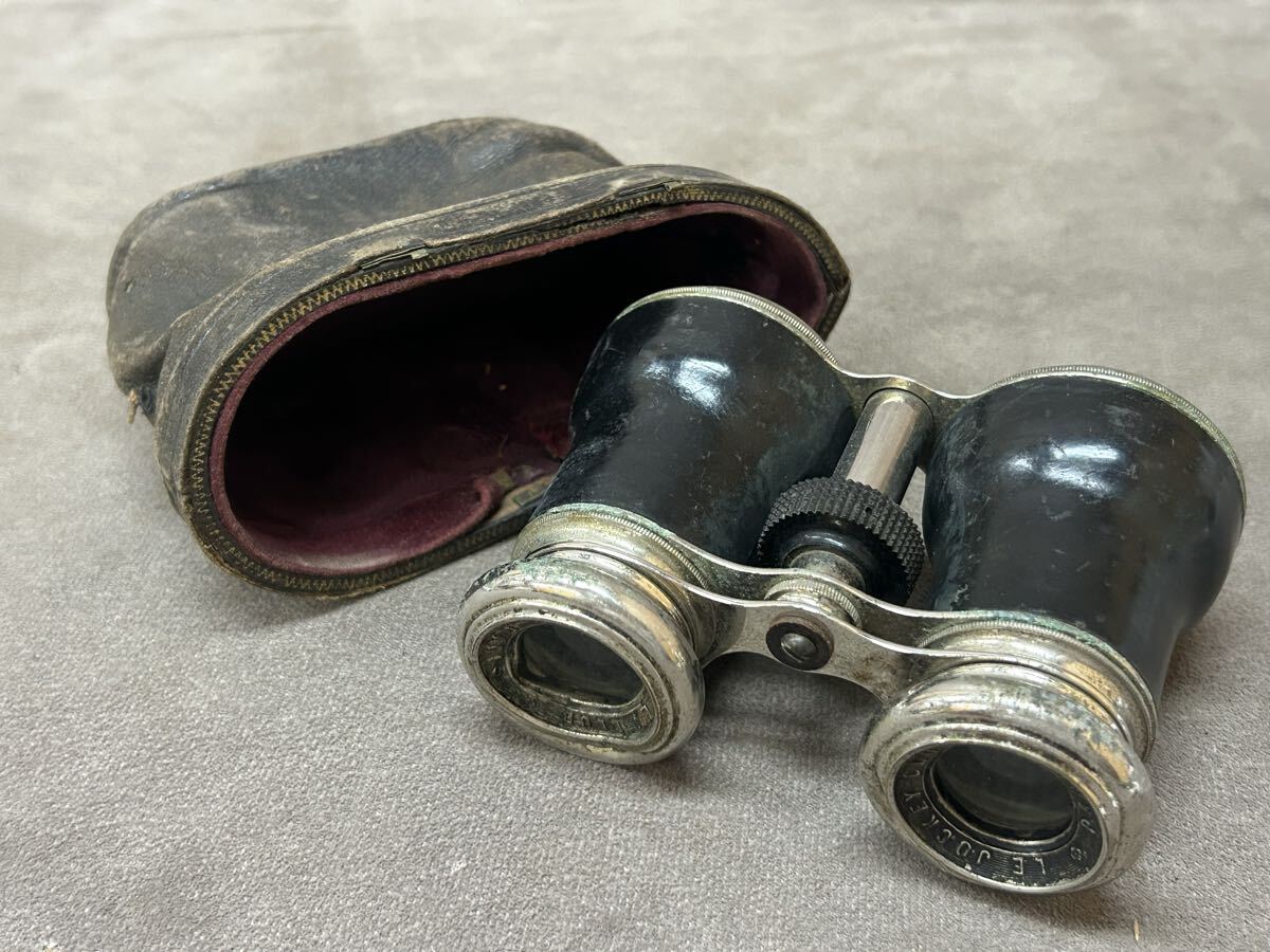 当時物 「Le Jockey Club Paris」ジョッキークラブ 刻印が アンティーク オペラグラス 双眼鏡 ケース付き 現状品 ヴィンテージ レトロ