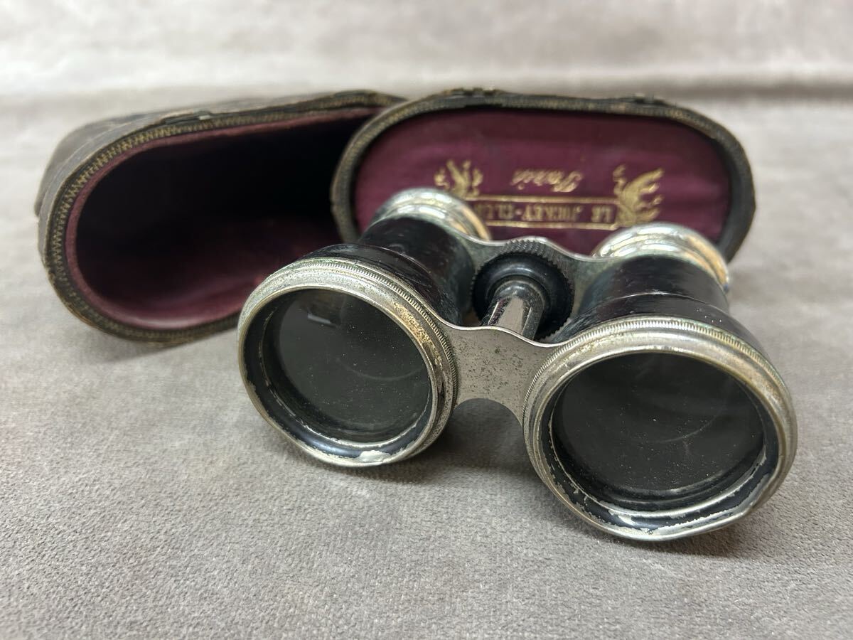 当時物 「Le Jockey Club Paris」ジョッキークラブ 刻印が アンティーク オペラグラス 双眼鏡 ケース付き 現状品 ヴィンテージ レトロ
