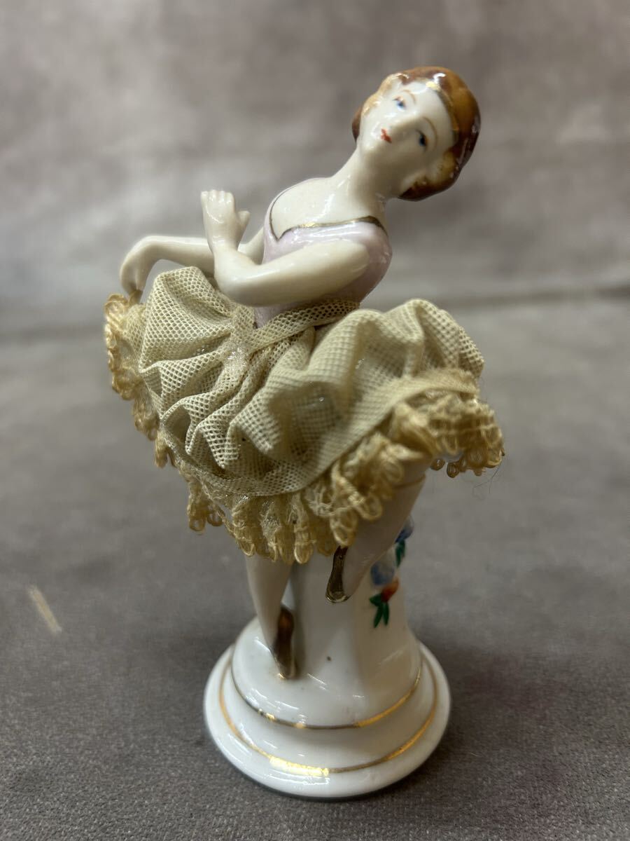 裏印有！ フィギュリン 陶器人形 オールドノリタケ？ TK JAPAN バレリーナ ドール 人形 インテリア 置物 オブジェ アンティーク 希少？