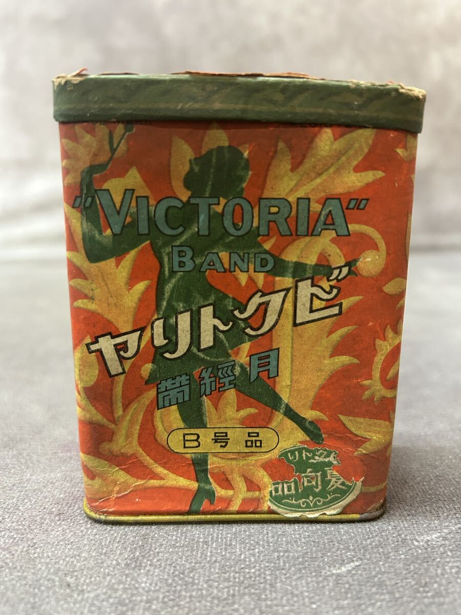 当時物 雑貨 空箱 VICTORIA ビクトリヤ 月経帯 ケース 紙箱 蓋付 アンティーク ビンテージ コレクション 大正から昭和初期