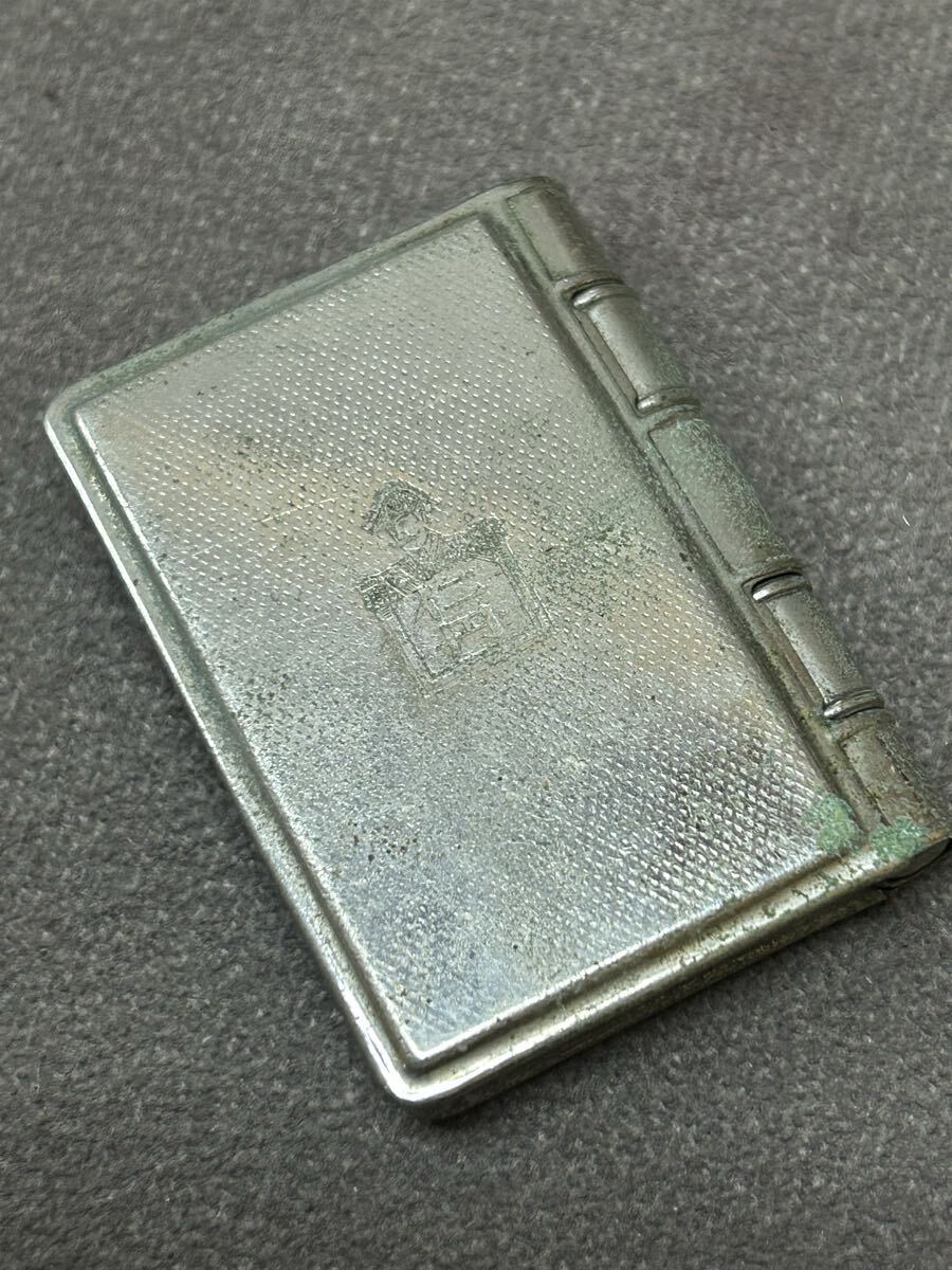 当時物 金属製 仁丹ケース 入れ物 ミラー付 アンティーク ヴィンテージ 時代物 大正？ コレクション 希少 レア