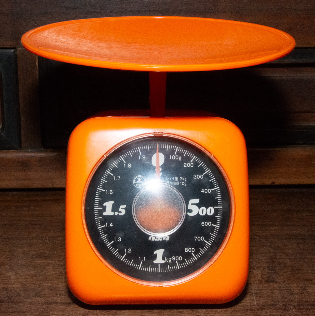 クボタ お料理はかり オレンジ 栞・箱付き 昭和レトロ アンティーク 上皿はかり クッキングスケール