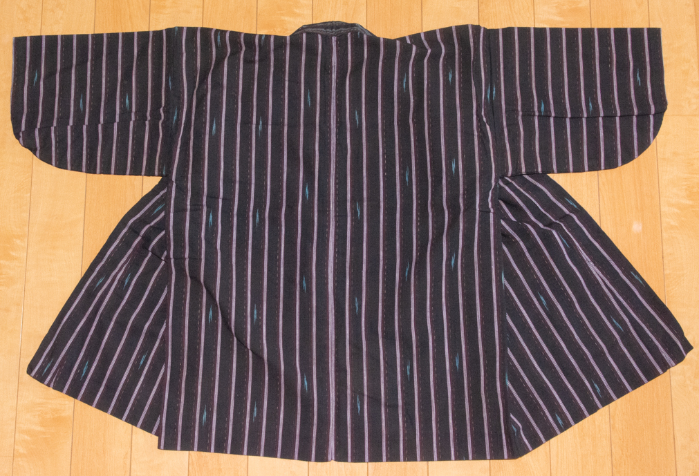 絣 縦縞 木綿 古布 リメイク素材 着物 和服 アンティーク 裁縫 和裁