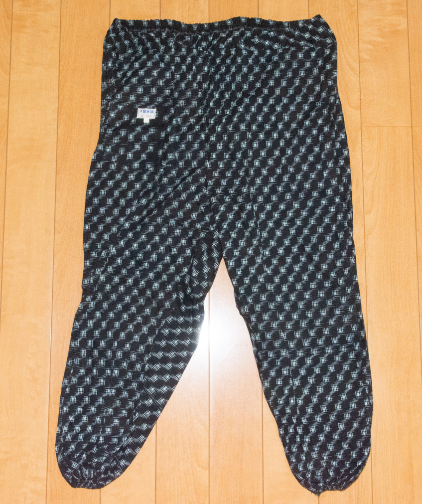 久留米絣 もんぺ 綿100％ 美品 リメイク素材 野良着 和装 裁縫 久留米織 ハギレ はぎれ