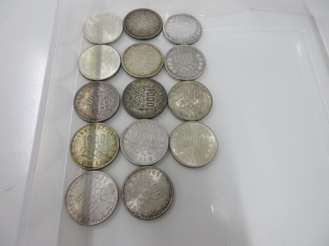 昭和39年 東京オリンピック 1000円 銀貨 14枚 額面14,000円分 千円 1964年 東京五輪 古銭 記念硬貨 ＃3826～