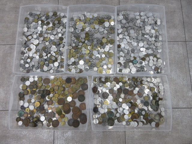 古銭 おまとめ出品 コイン 銅貨 アルミ貨 二銭銅貨 十銭 大量 アンティーク コレクション 重量3500g～ ＃40～