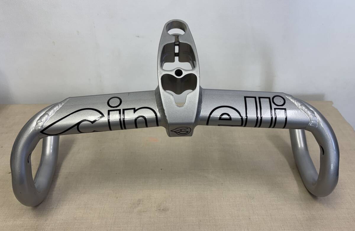 M1766/cinelli integralter チネリ インテグラルター ステム 一体型 DHバー ドロップハンドル シルバー/ c-c 390mm 110-110mm 1インチ 
