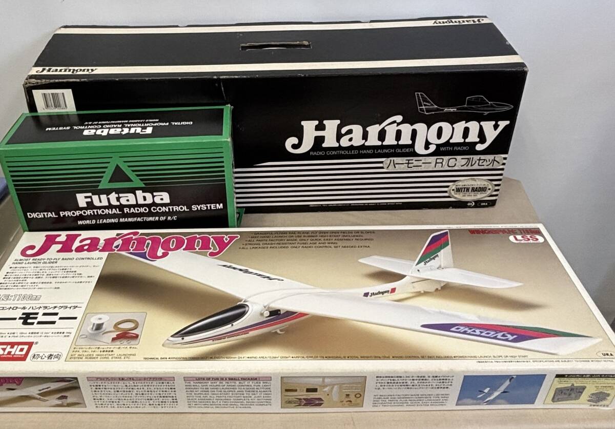 M1755/KYOSHO 京商 ハーモニー R/Cフルセット 通電のみ確認未組立現状品/ラジオコントロール ハンドランチグライダー フタバ FUTABA