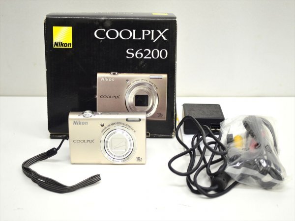 KM756●中古品●NIKON ニコン COOLPIX S6200 コンパクトデジタルカメラ/デジカメ　バッテリー・充電器・外箱・取説付き