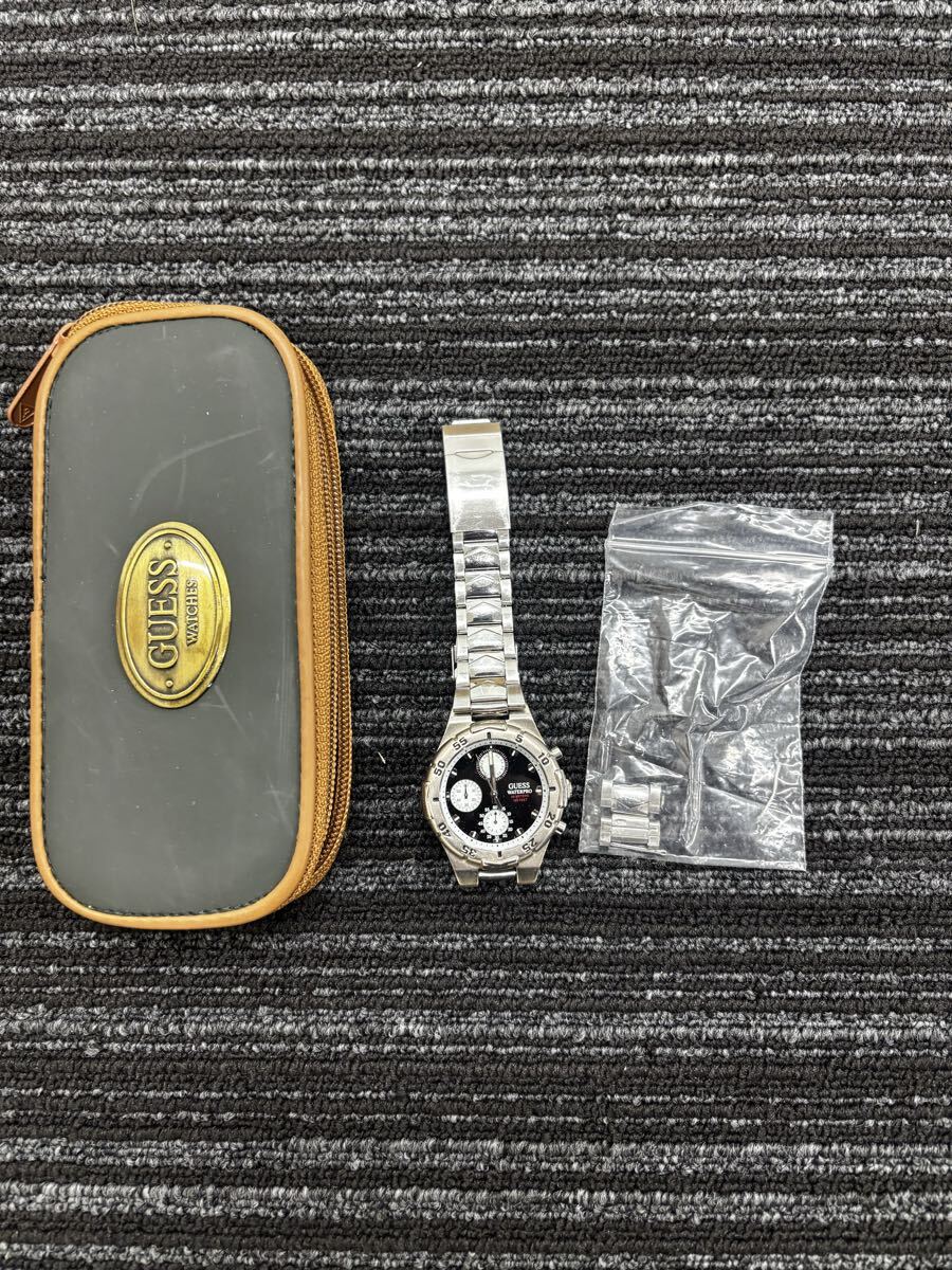 GUESS ゲス メンズ腕時計 クロノグラフ 不動 あまりごま付