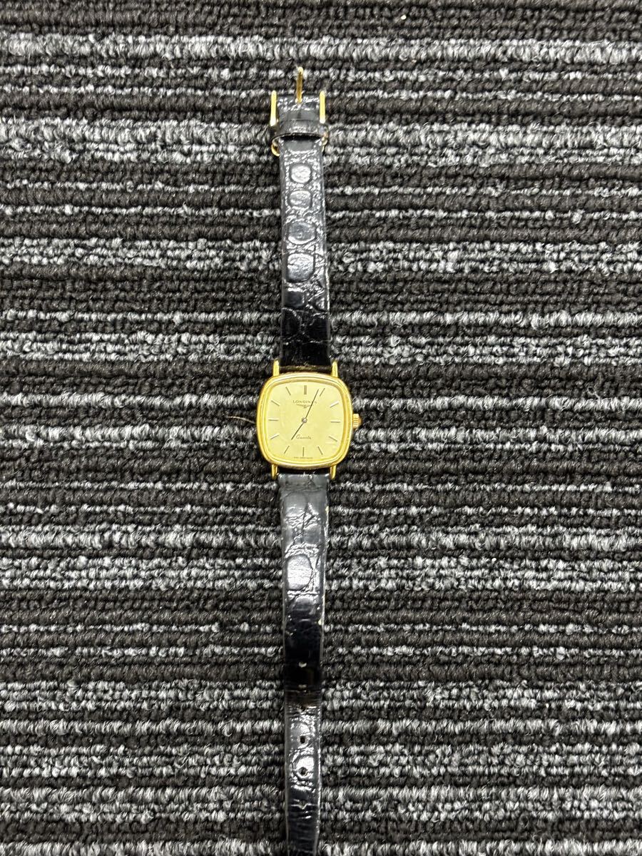 LONGINES ロンジン メンズ腕時計 SS×革 ゴールドカラー 不動