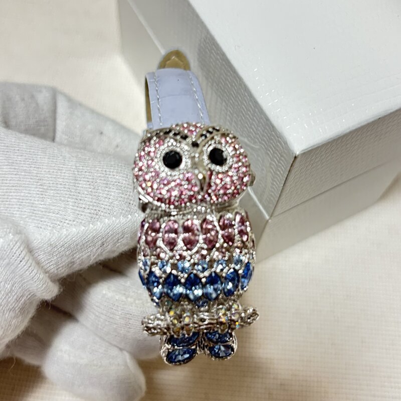 デッドストック 電池交換済 箱入 LIEBE リエべ③ 紫 フクロウ ふくろう 梟 スワロフスキー レディース 腕時計 クオーツ IW903BT10LB_C