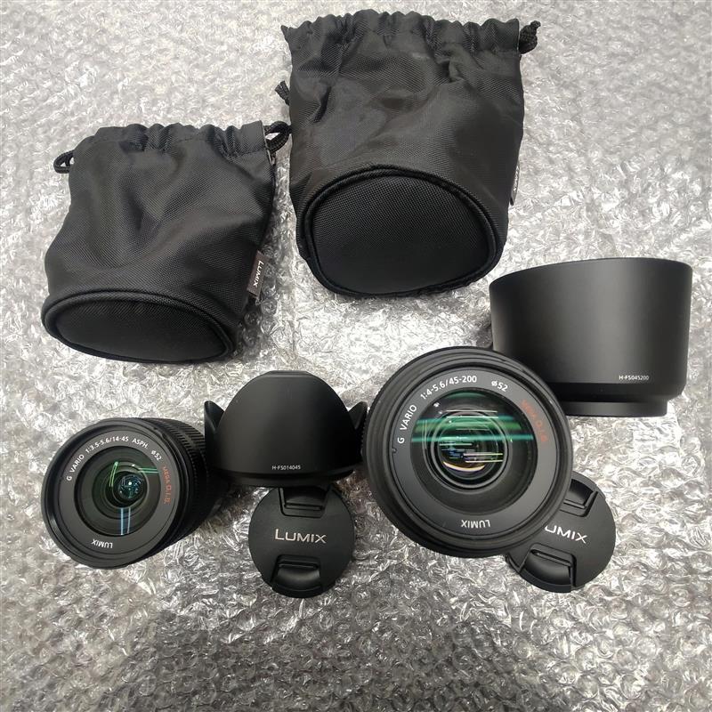 #3017A Panasonic LUMIX G VARIO レンズ 2点まとめ H-FS014045 14-45mm H-FS045200 45-200mm 動作未確認 現状品 ジャンク品
