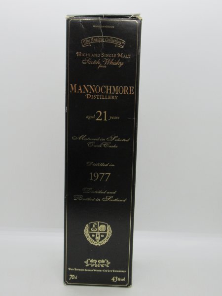 【空箱】MANNOCHMORE マノックモア 21年 1977 スコッチ コレクション マニア ウイスキー 空き箱