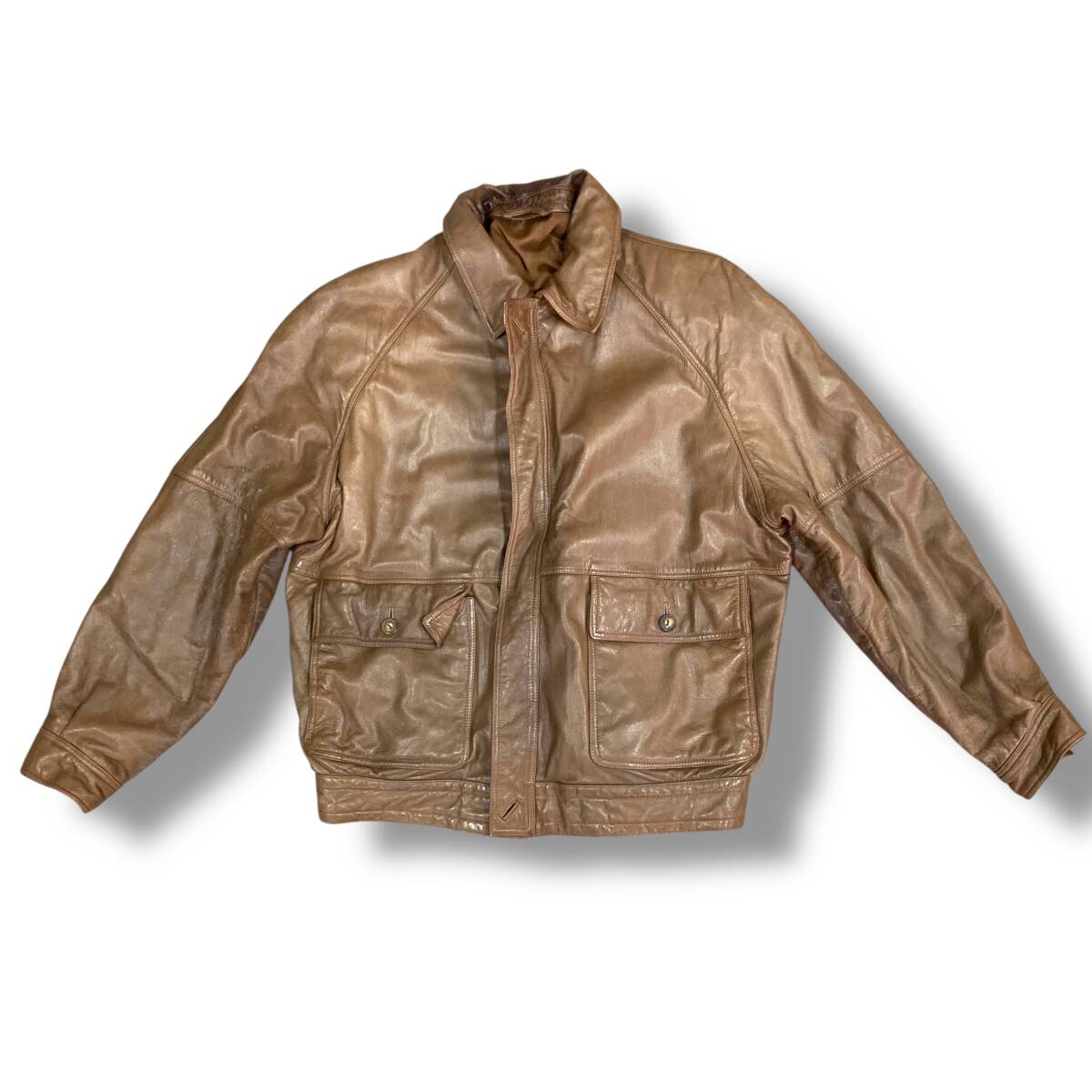 [80]251220-8257-858 TS1000 Dunhill ダンヒル ジャケット レザー ブラウン系 秋冬物 肩パット ※ネーム有