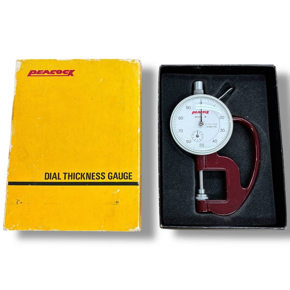 [60]260217-10575-1093 TS300 尾崎製作所 PEACOCK ピーコック MODEL G ダイヤルシックネスゲージ 測定器 計測 動作未確認 現状品
