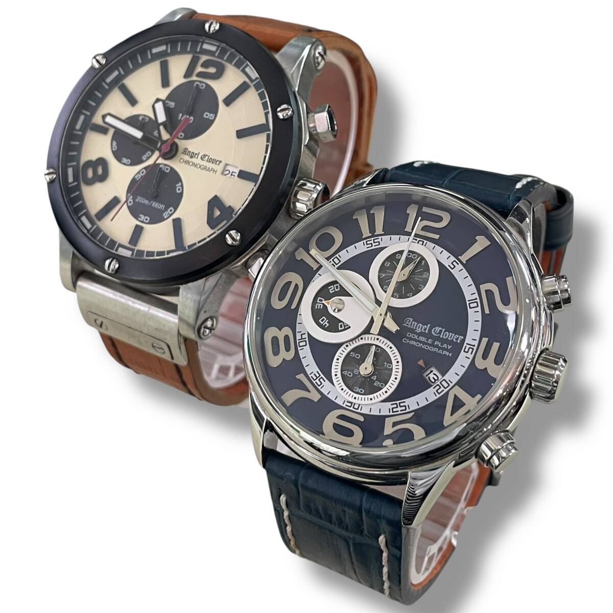 ［60］260226-12602-1137 TS500 エンジェルクローバー エクスベンチャー EVC46／ダブルプレイ DP44／クォーツ メンズ 腕時計 現状品