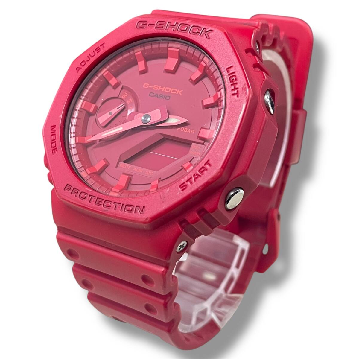 ［60］260303-10876-152 NT400 CASIO G-SHOCK GA-2100 オールレッド アナログ デジタル メンズ 腕時計 現状品