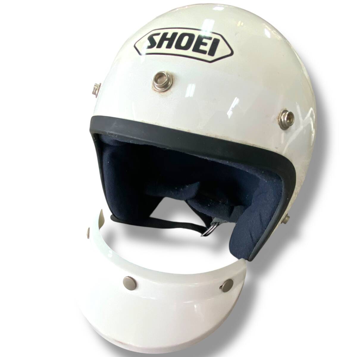 [80]260216-10097-4680 SA300 SHOEI ショウエイ ヘルメット M 57-58cm ホワイト 白 バイザー有り 箱付き ツーリング バイク