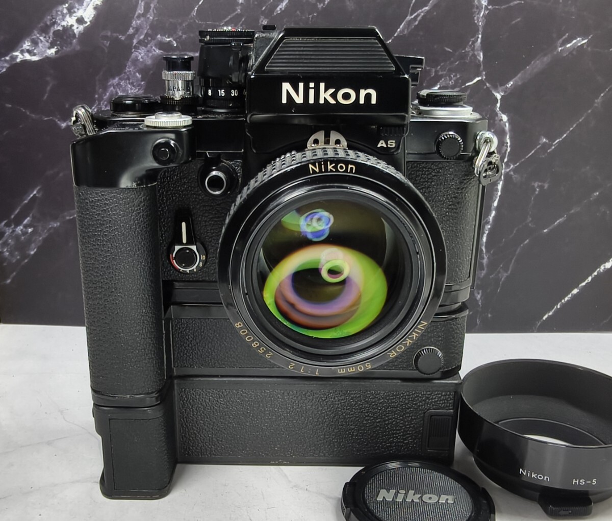 【終活】Nikon F2AS 美品＋Ai-s NIKKOR 50mm f1.2 シンデレラ単焦点＋モータードライブMD-3 各動作良好 露出計OK シャッター快調 ニコン