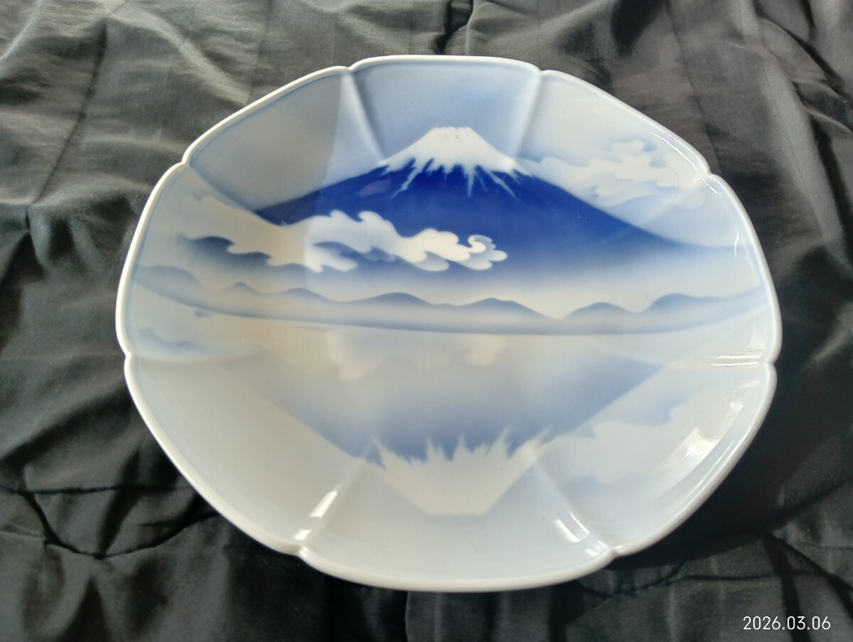 深川製磁 レトロ 大皿 富士山