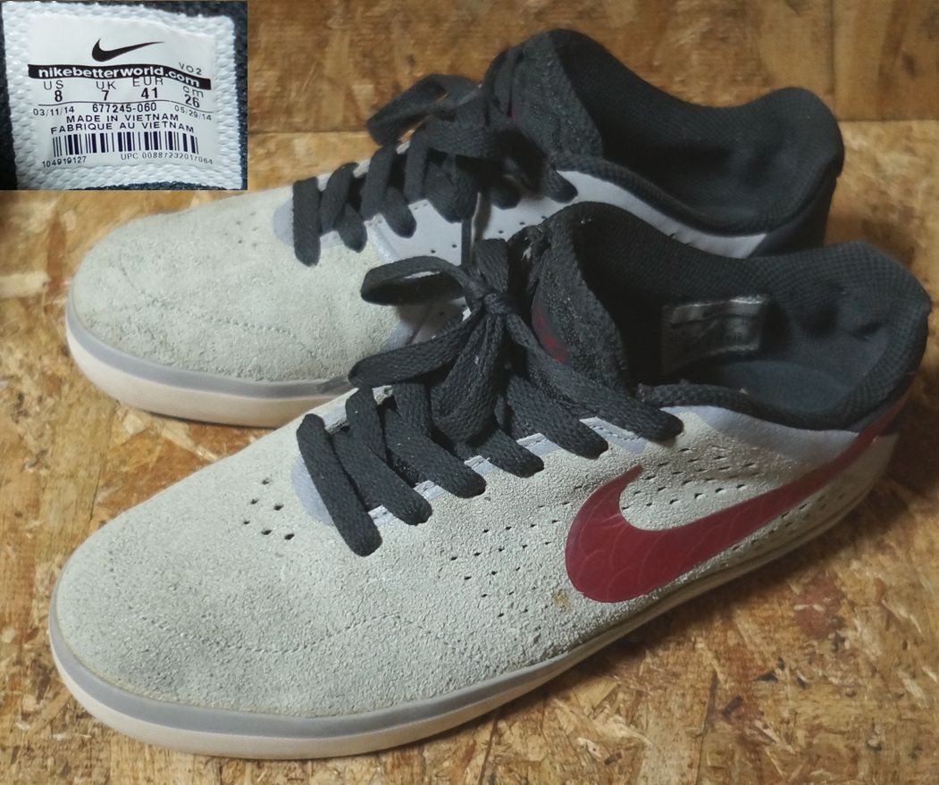 Nike 本革 SB ポール ロドリゲス CTD LR US8 26cm グレー ナイキ SB PAUL RODRIGUEZ CTD LR 677245-060 