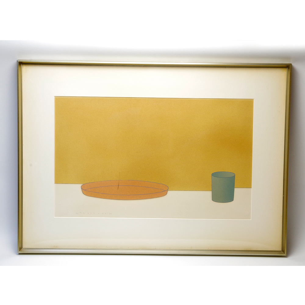 早川良雄　1973　「コップと皿」　シルクスクリーン　/版画　Yoshio Hayakawa